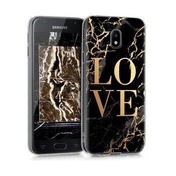 Image 1 of kwmobile Кейс с дизайн love за Samsung Galaxy J3 (2017) - златист