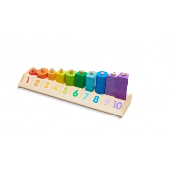 Melissa & Doug - Дървена цветна низанка с цифри и форми (19275)