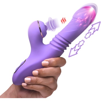 Image 1 of Shegasm Pro-Thrust Max 14X Thrusting & Pulsing Silicone Rabbit Purple