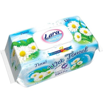 Lara vlhčené obrúsky Chamomile 120 ks