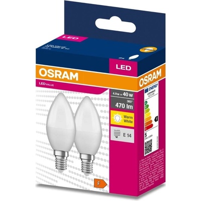 Osram SADA 2x LED žiarovka B35 E14/4,9W/230V 3000K P225545
