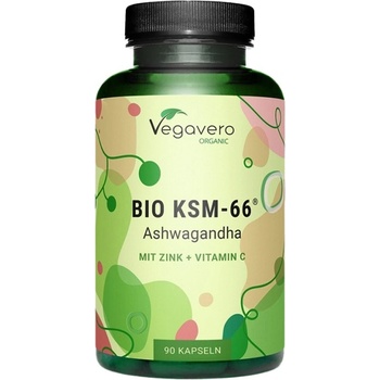 Image 1 of Vegavero BIO KSM-66 Ashwagandha + Zinc & Vitamin C [90 капсули]