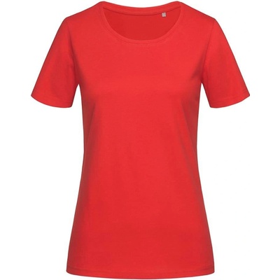 Stedman Dámske tričko Lux Fitted Crew neck scarlet červená