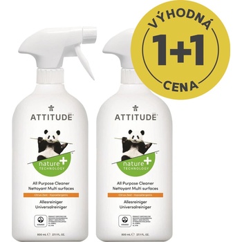 Attitude Eko univerzální čistič s vůní citronové kůry s rozprašovačem 800 ml