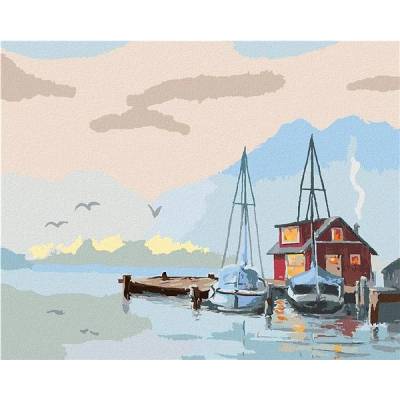 zuty Malování Podle Čísel Molo A Plachetnice D. Rusty Rust 40 x 50 Cm Plátno Rám