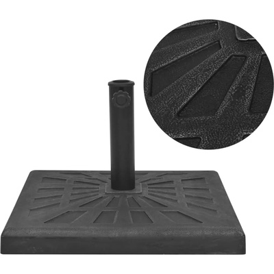 vidaXL Основа за чадър, квадратна, смола, черна, 19 кг (43659)