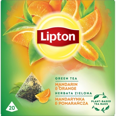 Lipton zelený čaj Mandarínka a pomaranč 20 sáčkov 36 g