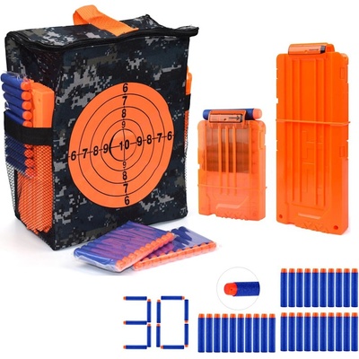 Nerf Taška terč pro příslušenství Nerf + 2x zásobník na 6 a 12 šipek + 30 šipek