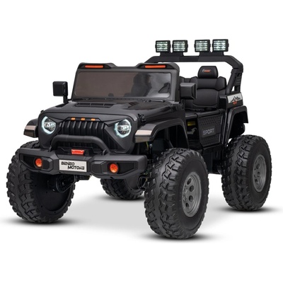 Beneo Motors OFFRIDE 24V 4x4 Двуместен Акумулаторен Джип, Черен, Литиева Батерия, Огромни EVA Гуми, LED Светлини и Дистанционно (58958745)