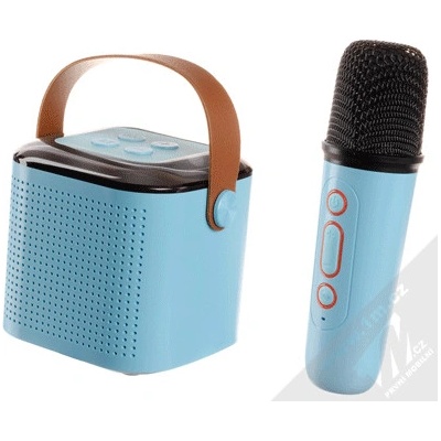 1Mcz WS Y1 Bluetooth karaoke set mikrofon a reproduktor modrý