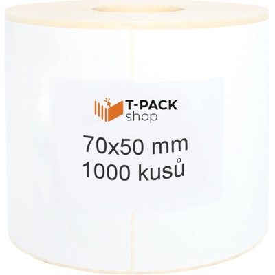 T-Pack ETE07005001 Termoetikety 70 x 50 mm bilé návin 1000 ks dutinka kotoučku 40 mm