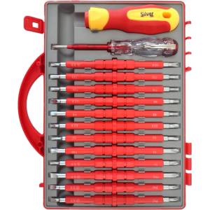 Silver Изолирани отвертки vde 1000v комплект 25 бр. с тестер 67369 (s10864)