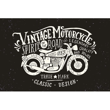 DIMEX ART s. r. o Флизелинов фототапет винтидж плакат за мотоциклет 375 x 250 см