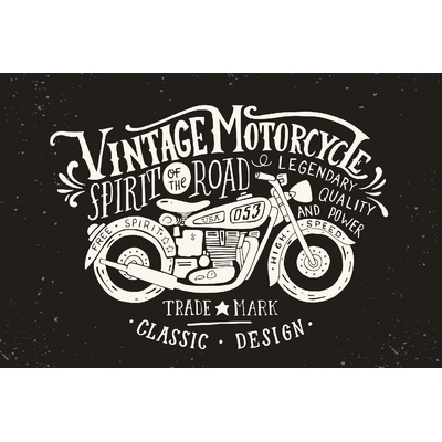 DIMEX ART Флизелинов фототапет винтидж плакат за мотоциклет 375 x 250 см