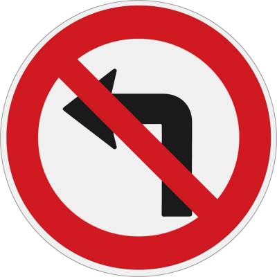 Dopravní značka B24b Zákaz odbočování vlevo