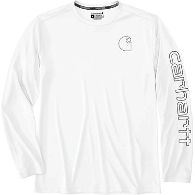 Carhartt WIP Мъжка блуза с дълъг ръкав Carhartt Force Sun Defender Relaxed L/S Logo Longsleeve - White - размер XL (216-8571-0414)