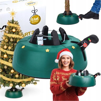 Stojan na vianočný stromček Kamai zelený plastový 32 cm pre stromčeky do 2 m
