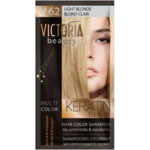 Victoria Beauty Оцветяващ шампоан с кератин - Светлоруса (v62), 4-8 измивания