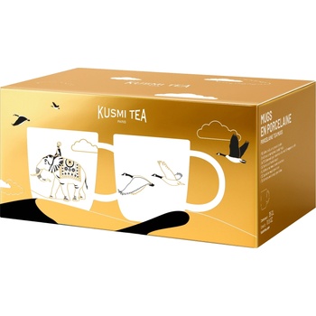 Kusmi Christmas 2025 Чаши с мотив слон и птици, бели, 2 бр (5000001118)