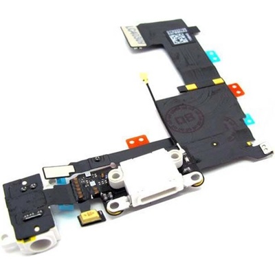 Flex kábel nabíjania iPhone 5S - nabíjací konektor, mikrofón Farba: Biela