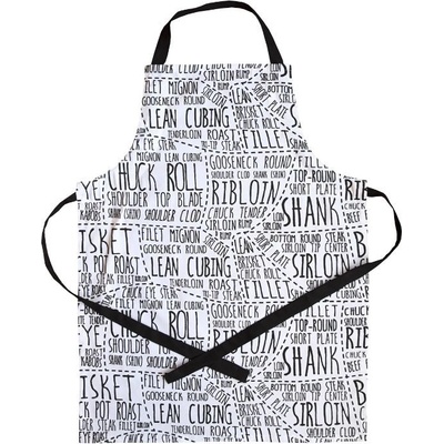 SCANquilt zástěra Dekoro steak bíločerná