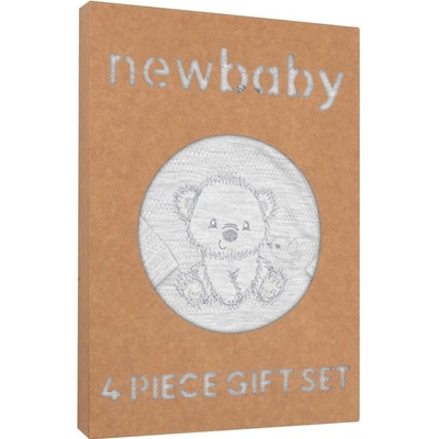 New Baby Kojenecká soupravička do porodnice Sweet Bear šedá