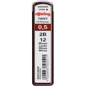  Графити Rotring Hi Polymer 2B 0.5 mm 12 броя (2B 0)