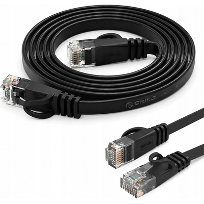 Orico PUG-C6B CAT6 plochý RJ45 LAN 1 Gb/s 8m černý