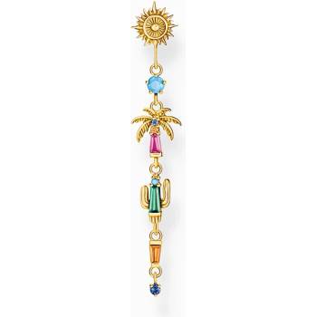 Thomas Sabo H2286-488-7 Gold-plated single earrings palm cactus w. coloured stones , Жени