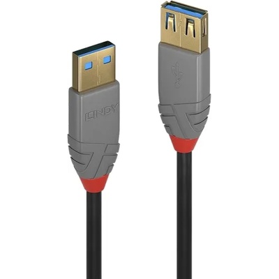 Lindy Кабел Lindy Anthra Line, от USB Type-A 3.1 (м) към USB Type-A 3.1 (ж), 0.5 м, черен (LNY-36760)