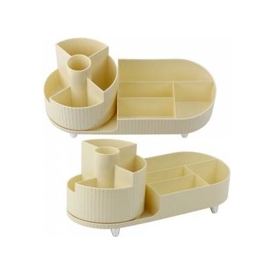 Leantoys Multifunctional Organizer for Cosmetics, Rotating, Roomy, Beige