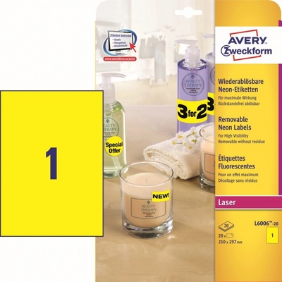 Avery Zweckform 25 listů, A4, žluté L6006-25