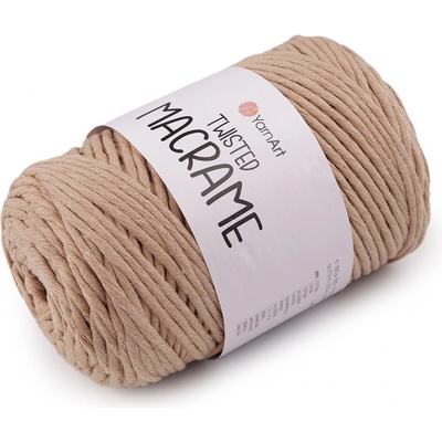 Prima-obchod Pletací příze Twisted Macrame 500 g rozčesávací, barva 6 (768) hnědá světlá