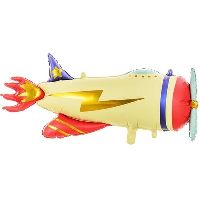 Party Deco Фолиев Балон, Ретро Самолет, 91x39см