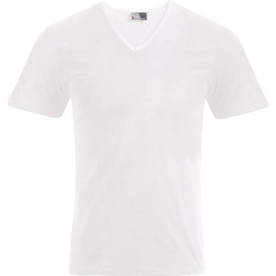 Promodoro 3082 / Мъжка тениска slim fit с V-образно деколте - бяла 5XL (40308200115)