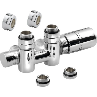 Sapho Sapho TWIN COMBI připojovací sada ventilů termostatická pro středové připojení 50mm, Pravý, chrom