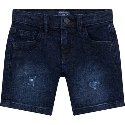 Guess Къси панталони тъмен деним за мини момче с бродирано мече на задния джоб Guess