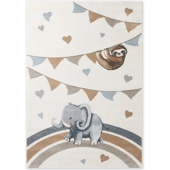 Villeroy & Boch Кремав детски килим 120x170 cm Walk like an Elephant Rainbow Party - Villeroy&Boch (106305-120x170)