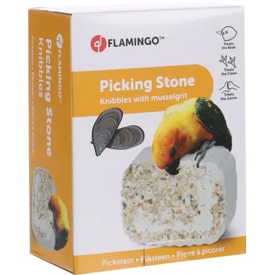 Flamingo Mineral Stone - Минерален камък за папагали с мидена черупка, 100 гр
