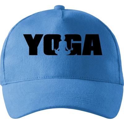 Yoga nápis so zahnutým šiltom a mosaznou sponou Svetlomodrá