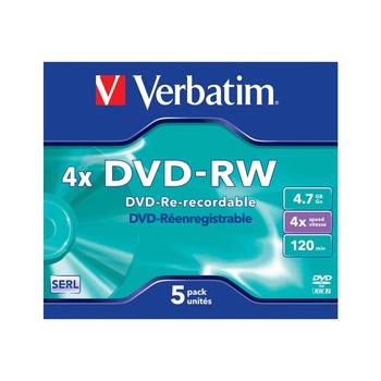 Verbatim DVD-RW Matt Silver 4x 4, 7 GB 1 броя (43285) (43285)