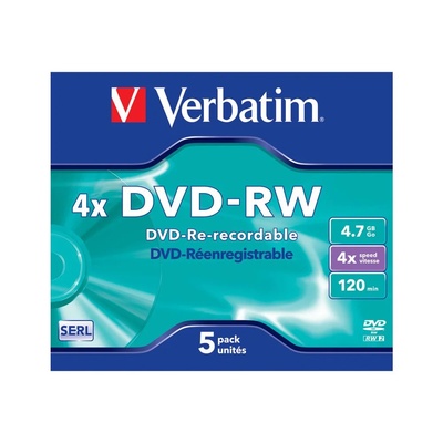 Verbatim DVD-RW Matt Silver 4x 4, 7 GB 1 броя (43285)