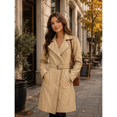 Max Original Leather Dámsky kožený kabát ANICK cream