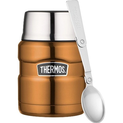 Thermos Termoska na jídlo se skládácí lžící a šálkem 470 ml Měděná