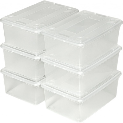 Tectake 402006 úložné boxy plastové krabice sada 24 dílná - průhledná