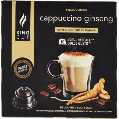 King Cup kávové kapsule Dolce Gusto s kombináciou cappuccina a ginsenu 10 ks