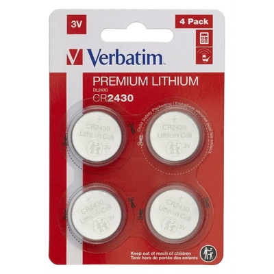 Verbatim Батерия Verbatim LITHIUM BATTERY CR2430 3V 4 PACK (49534)
