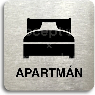 ACCEPT Piktogram apartmán III - stříbrná tabulka - černý tisk bez rámečku