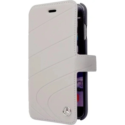 Púzdro Mercedes - Apple iPhone 7 Booklet Case Organic Line Leather - sivé