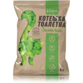 Stefo Green Tea - екологична котешка тоалетна от соя 6 литра, аромат зелен чай